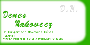 denes makovecz business card